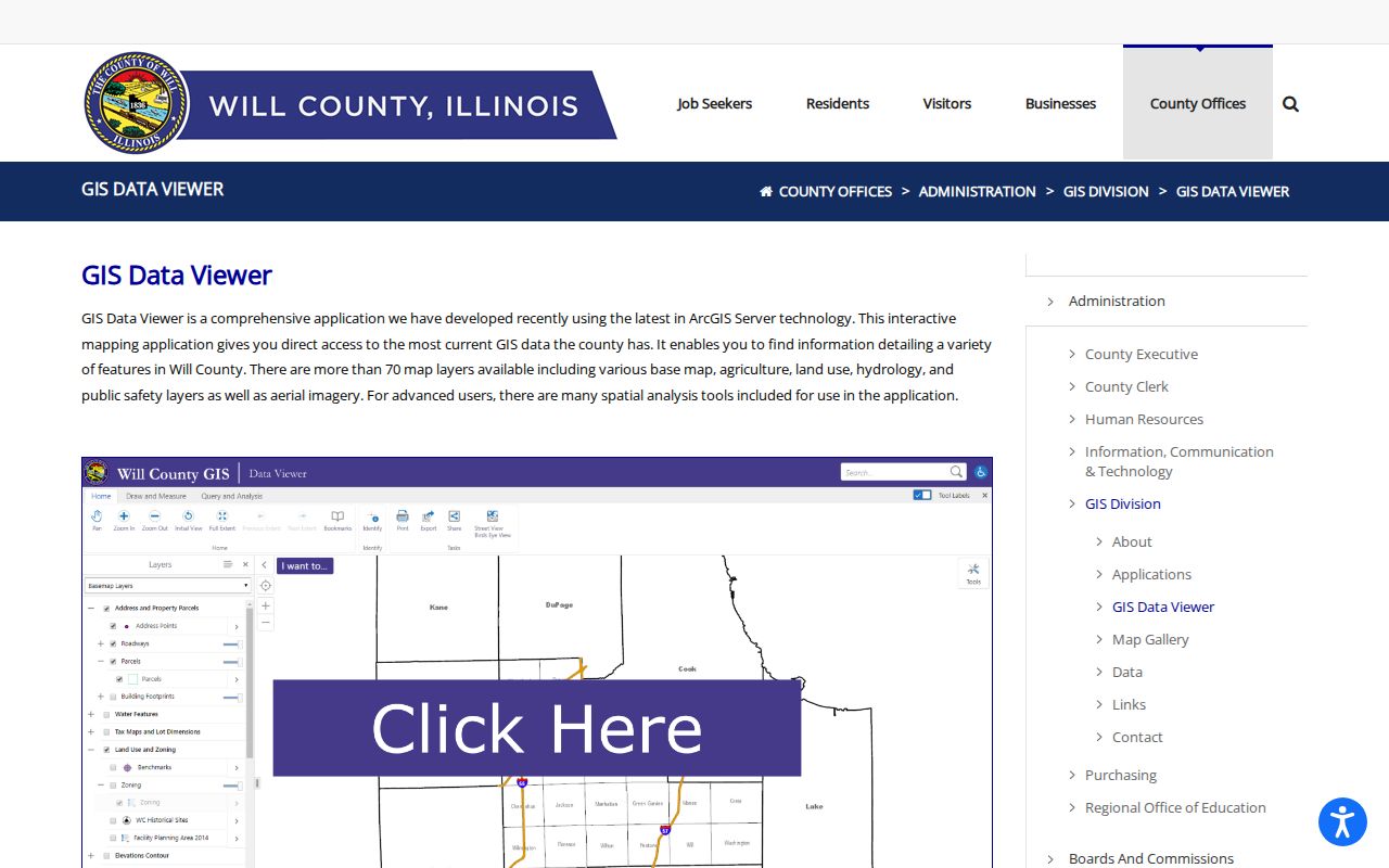 Will County GIS Data Viewer guide for mapping parcels around a Crest Hill block