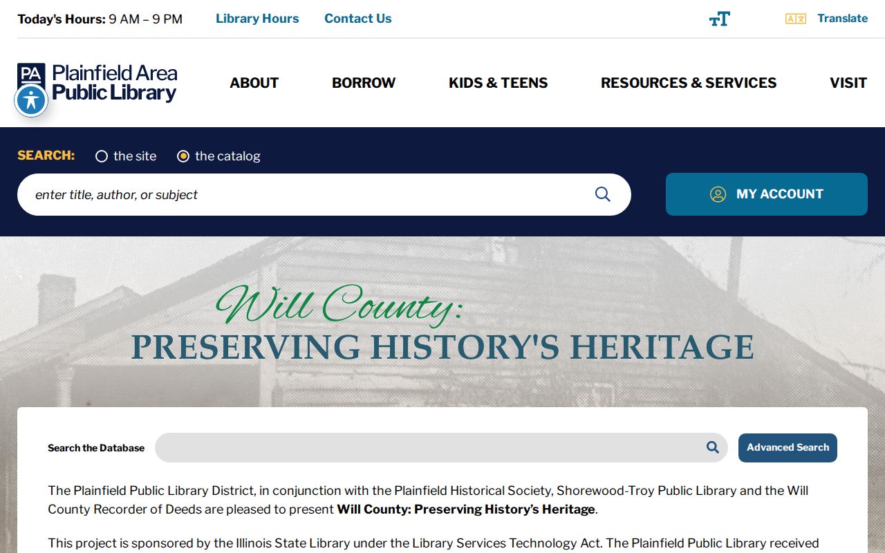 WCPHH historical name deed and obituary database for researching Crest Hill previous residents